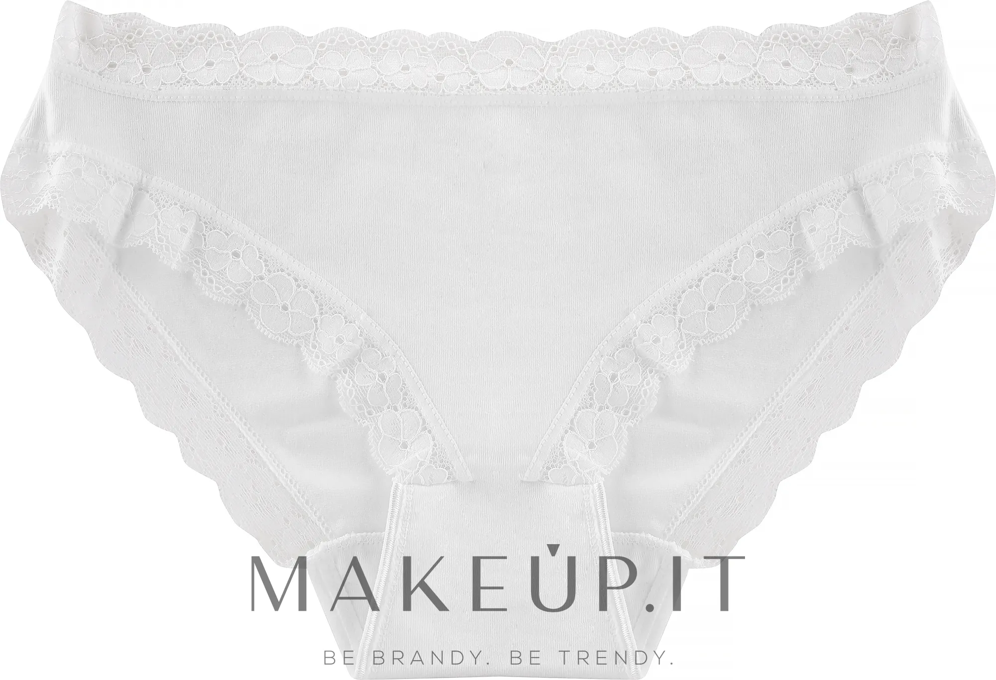Mutandine in cotone con finiture in pizzo, bianco