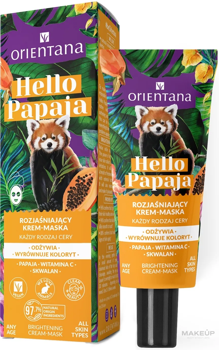 Maschera crema viso illuminante con vitamina C e squalano