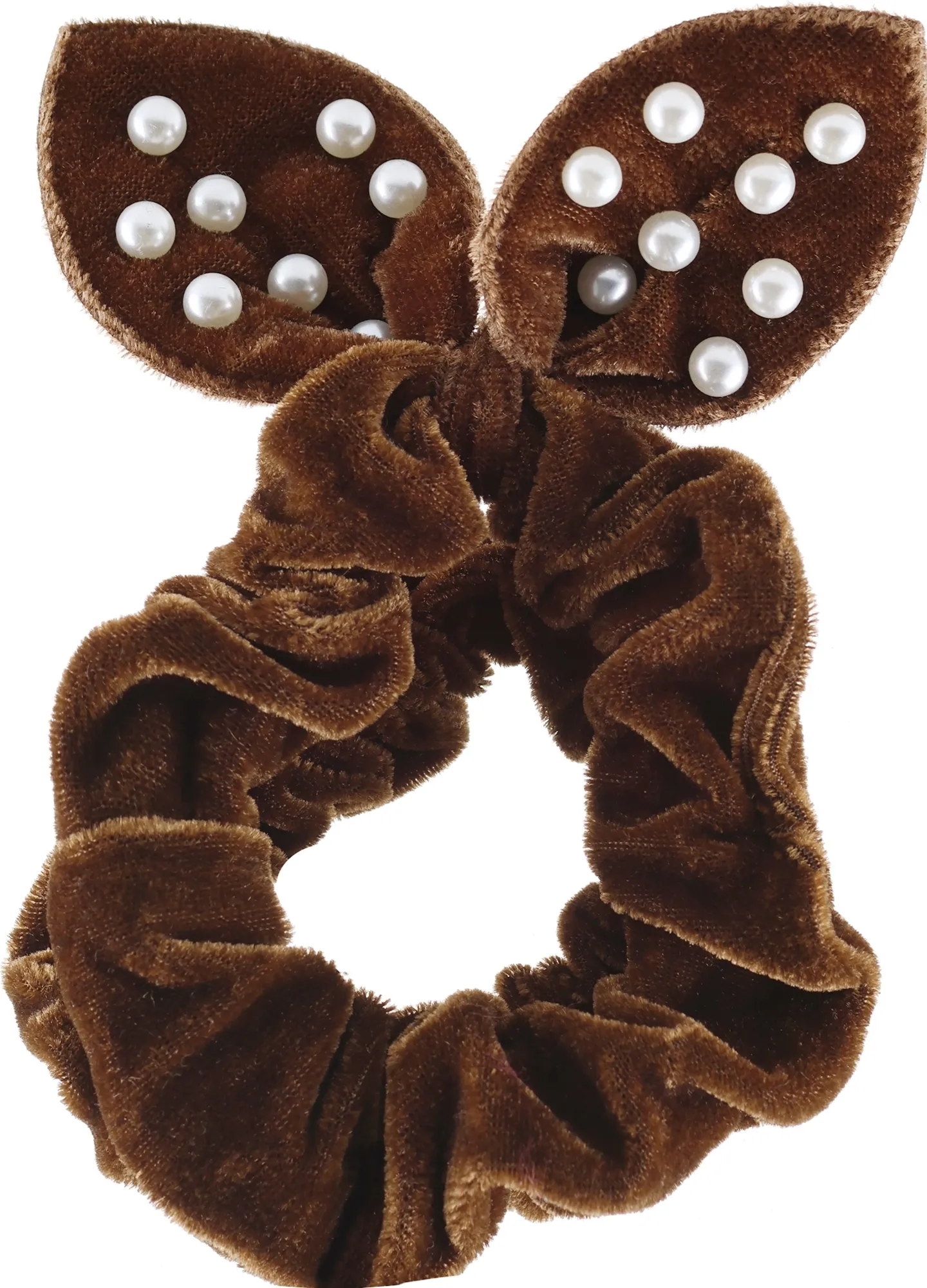 Elastici per capelli "Velvet", 23903, marrone, 2 pz