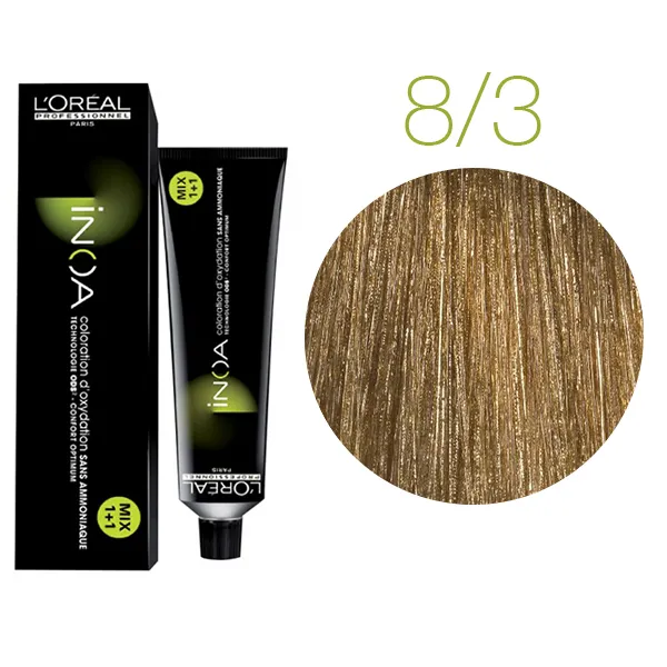 L'Oreal Professionnel INOA TINTURA SENZA AMMONIACA N.8.3 BIONDO CHIARO DORATO 60 ML