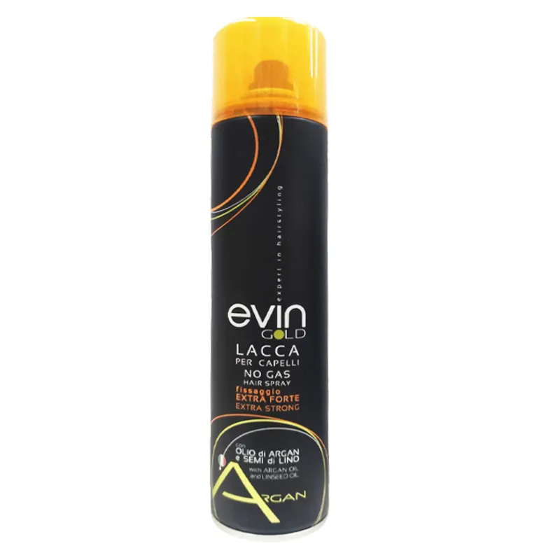 EVIN GOLD LACCA NO GAS FISSAGGIO EXTRA FORTE ARGAN&SEMI DI LINO 400 ML