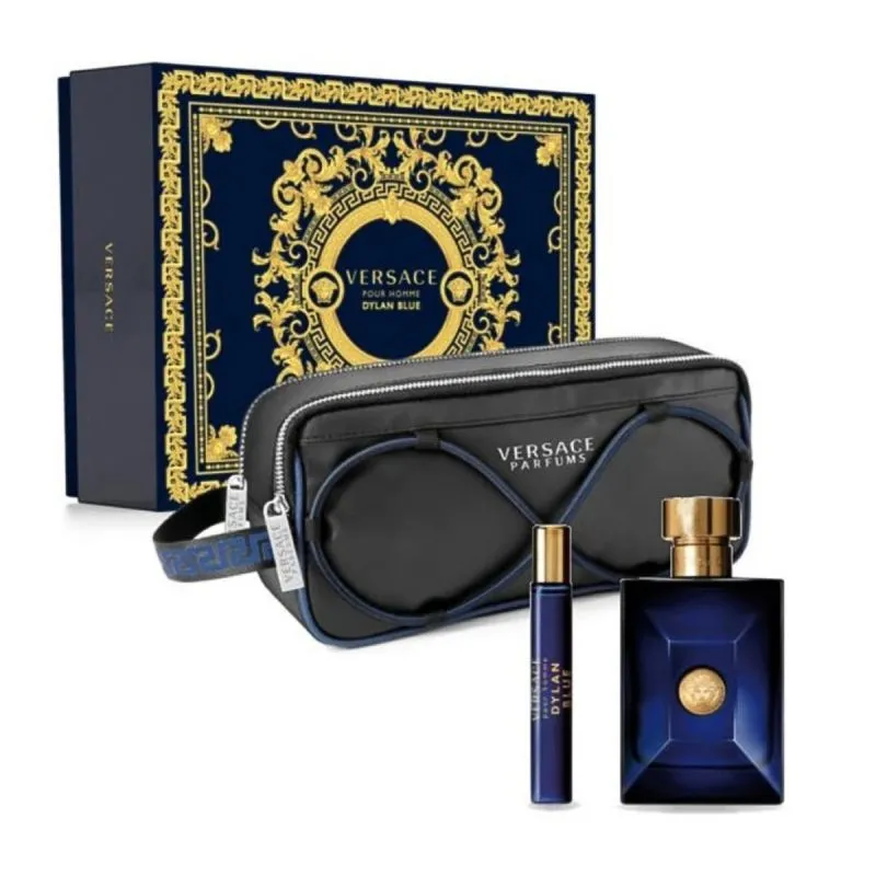 VERSACE DYLAN BLUE MAN SET REGALO EAU DE TOILETTE SPRAY 100 ML+EAU DE TOILETTE 10 ML+POCHETTE