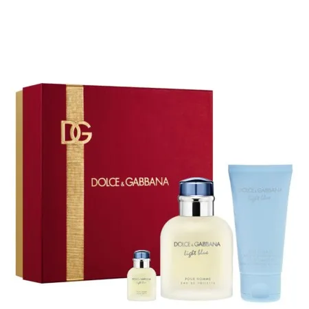 DOLCE & GABBANA LIGHT BLUE UOMO SET REGALO EAU DE TOILETTE SPRAY 75 ML+EAU DE TOILETTE 4,5 ML+SHOWER GEL 50 ML