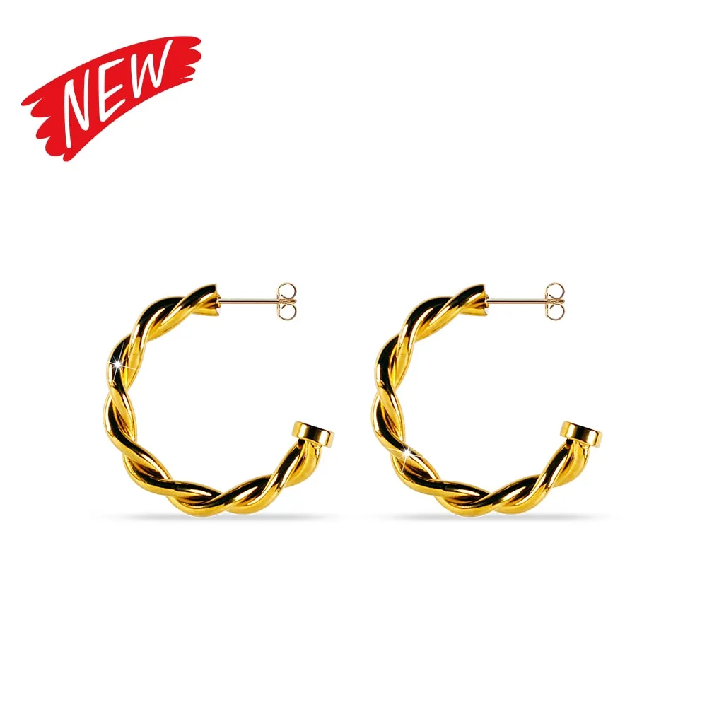 MJ POST 279 ORECCHINO CERCHIETTO ORO TORTIGLIONE