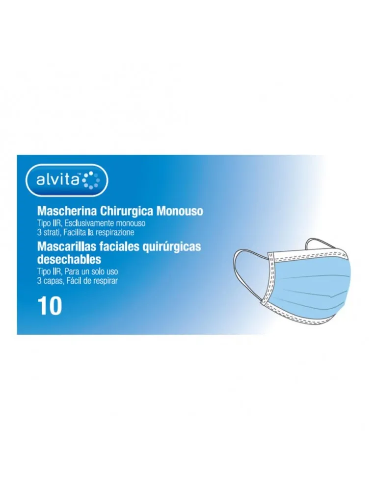 Alvita Mascherina Chirurgica 10 Pezzi