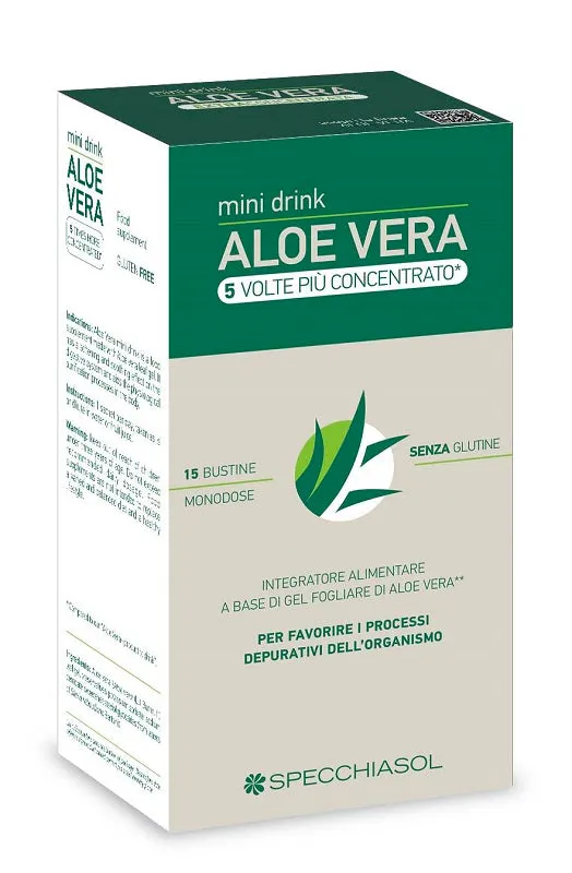 ALOE VERA MINI DRINK 5 VOLTE PIU' CONCENTRATO 15 BUSTINE DA 10 ML