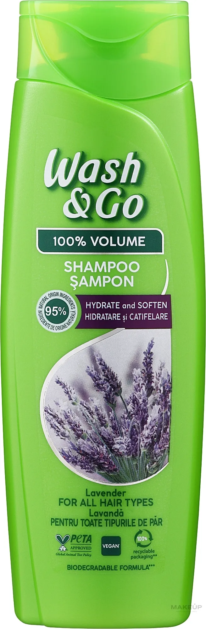 Shampoo con estratto di lavanda per capelli privi di volume