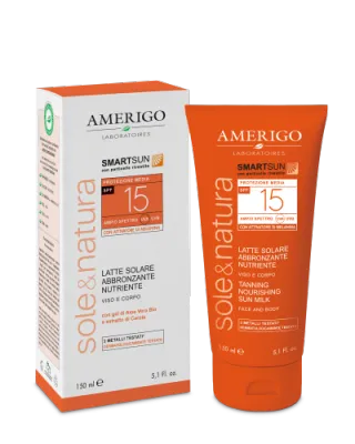 Amerigo Latte Solare Abbronzante Idratante Viso e Corpo SPF 15 150ml