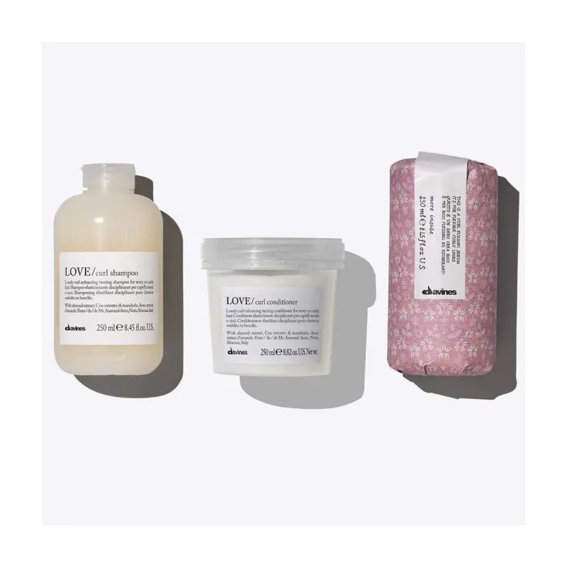 Davines Love Curl Shampoo+Conditioner+Curl Building Serum 250+250+250ml - kit per capelli ricci
