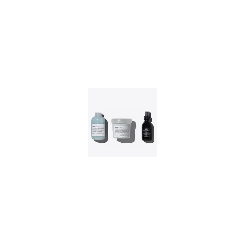 Davines Minu Shampoo+Conditioner+Oi All in one milk 250+250+50ml - kit illuminante e protettivo per capelli colorati