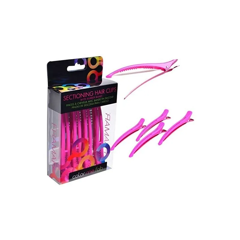 Framar Super Sectioners Clip Pink 4pz - Fermagli per styling
