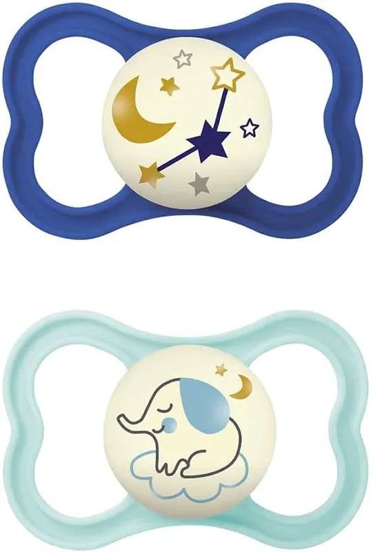MAM AIR NIGHT SUCCHIETTO 16+ MESI SILICONE MASCHIO 2 PEZZI