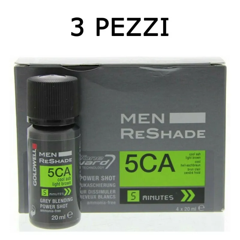 Goldwell Color Men Reshade 5CA cenere fredda castano chiaro 4x20ml 3 PEZZI - colore uomo