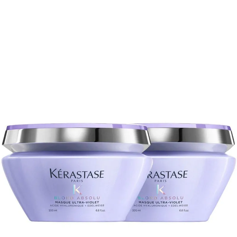 Kerastase Blond Absolu Absolu Masque Ultra Violet 200ml 2 PEZZI - maschera antigiallo per capelli biondi o grigi