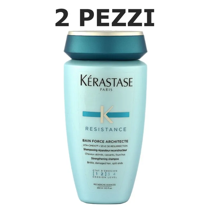 Kerastase Resistance Bain Force Architecte 250ml 2 PEZZI - shampoo ricostruttore capelli danneggiati