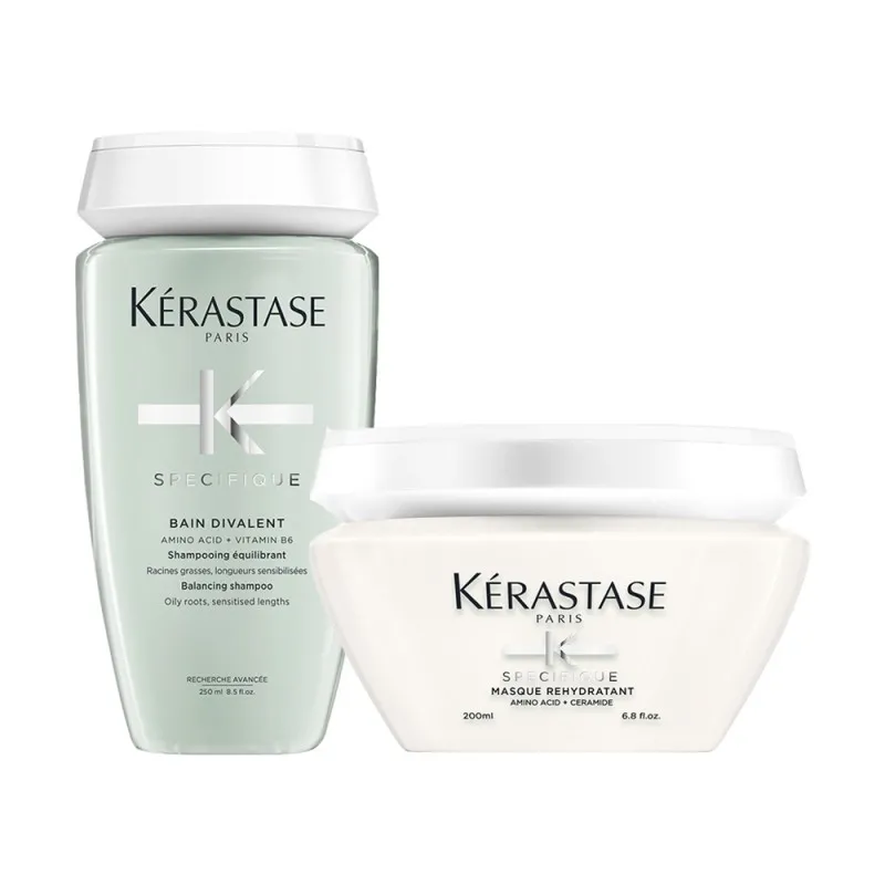 Kerastase Specifique Bain Divalent+Masque Rehydratant 250+200ml rituale riequilibrante cute grassa