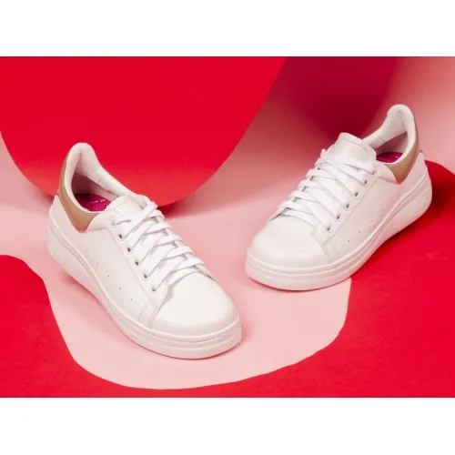 Calzatura in pelle Bianco e Beige Modello Baci da Portofino Misura 38