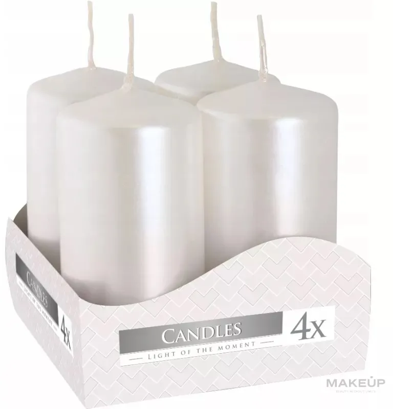 Set candele votive 40x80 mm, perla, 4 pz
