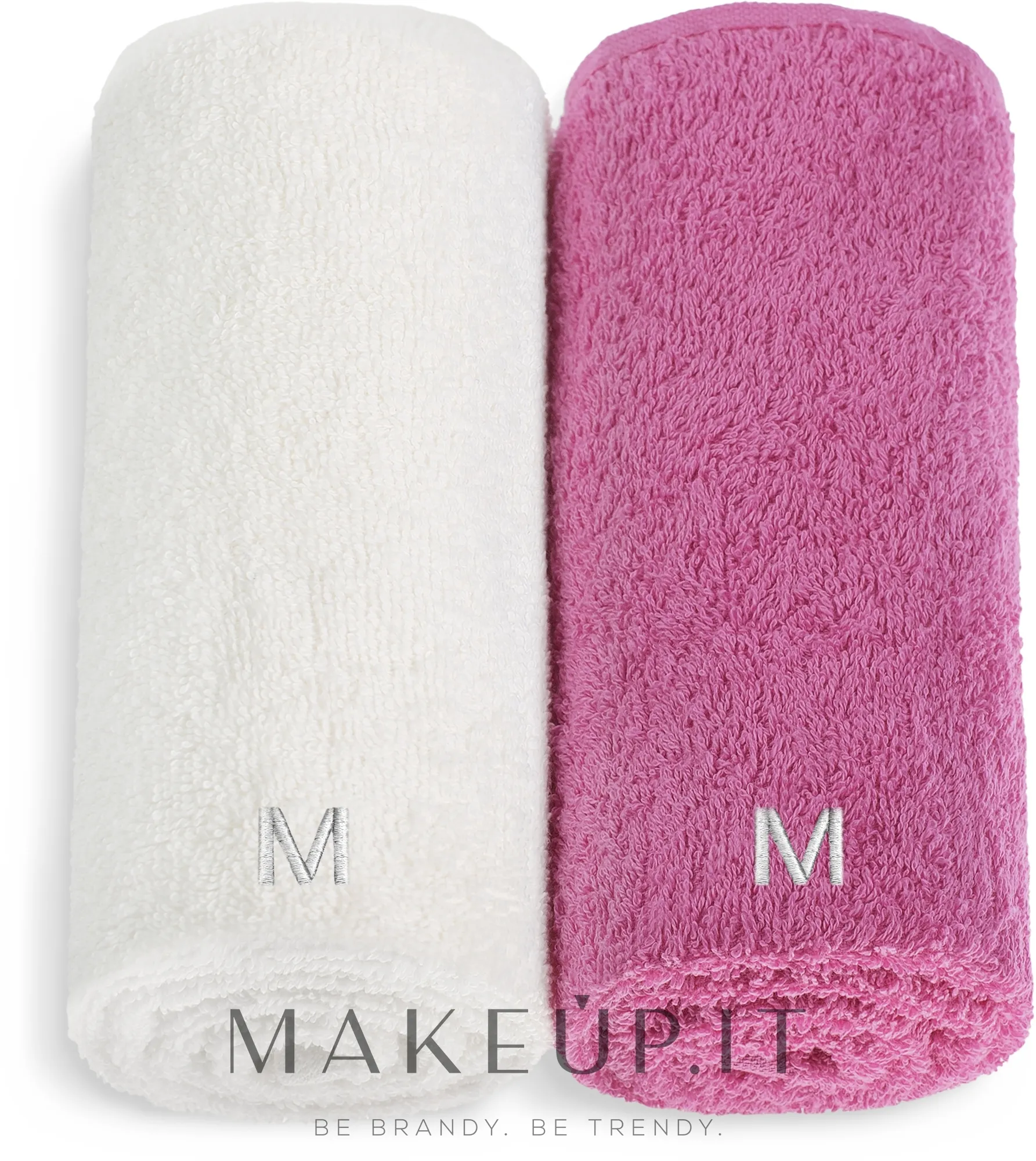 Set asciugamani viso, bianco e marsala "Twins"