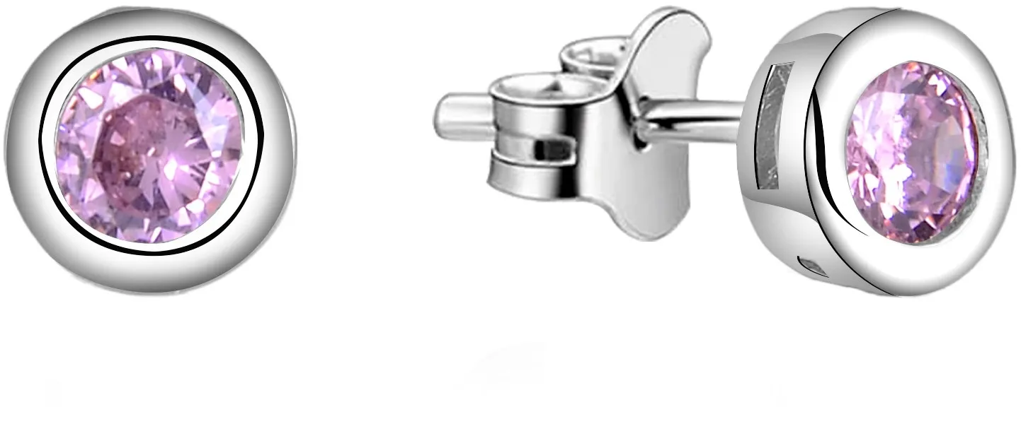 Orecchini in argento con pietre rosa