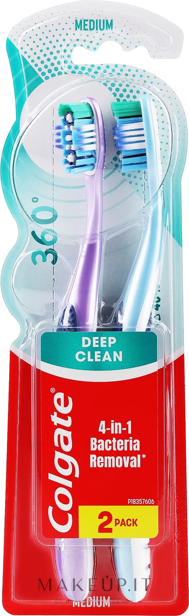 Spazzolino da denti "Super clean", medio, viola + blu