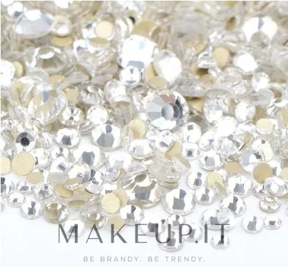 Strass in zirconio per decorazione unghie, misura S5, argento