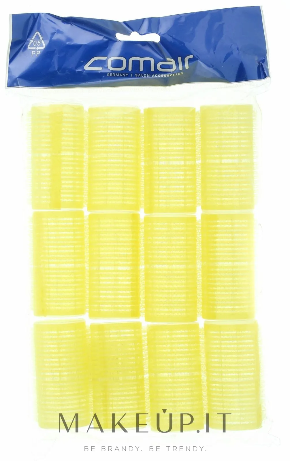 Set di bigodini con velcro "Velcro plus", 12 pezzi, 32 mm, giallo