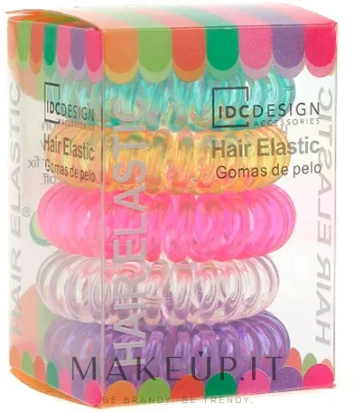 Set elastici multicolori per capelli, silicone, 5 pezzi