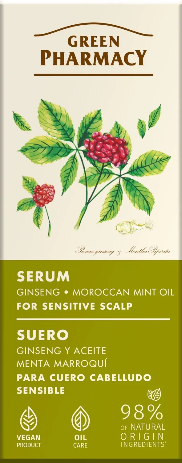 Siero per cuoio capelluto sensibile "Ginseng e olio di menta marocchina"