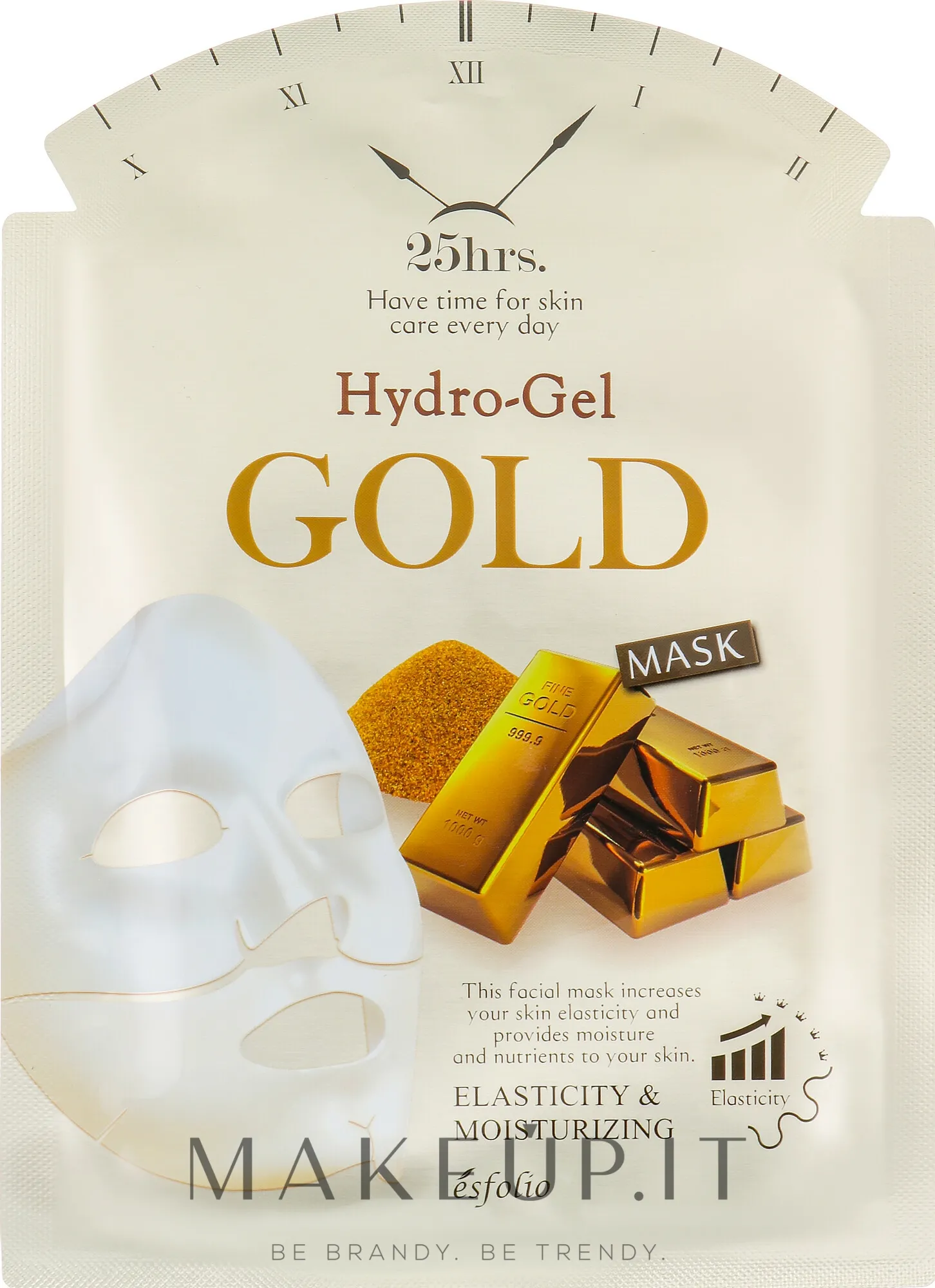 Maschera viso in idrogel con oro