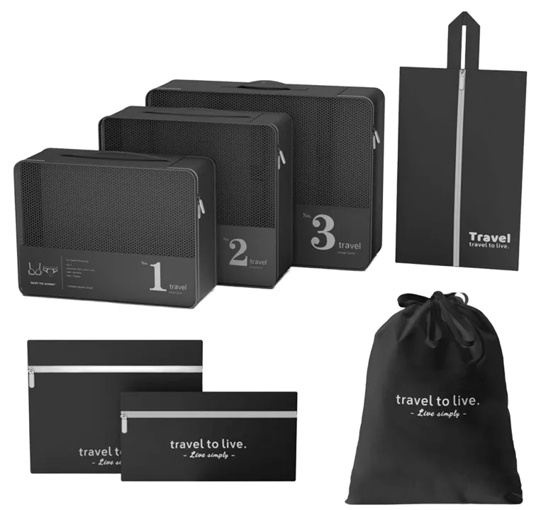 Kit da viaggio organizer per cosmetici, nero