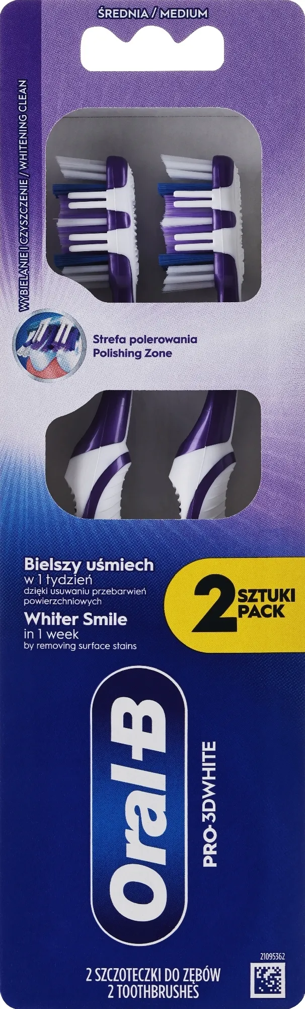 Set di spazzolini da denti "Sbiancante", durezza media, viola