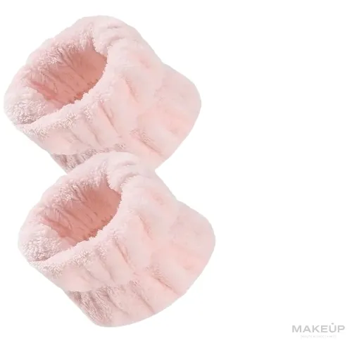 Bracciale cosmetico in microfibra, rosa, 2 pz