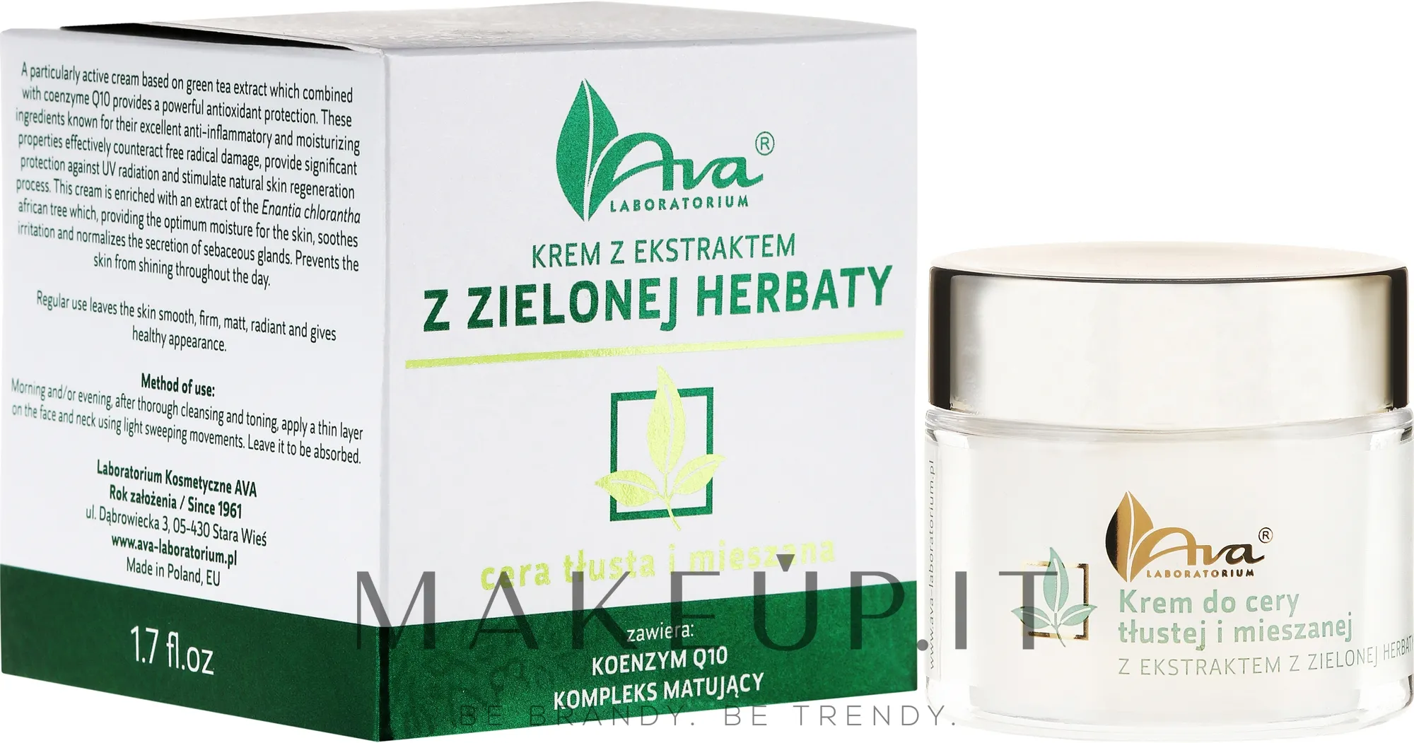 Crema viso con estratto di tè verde