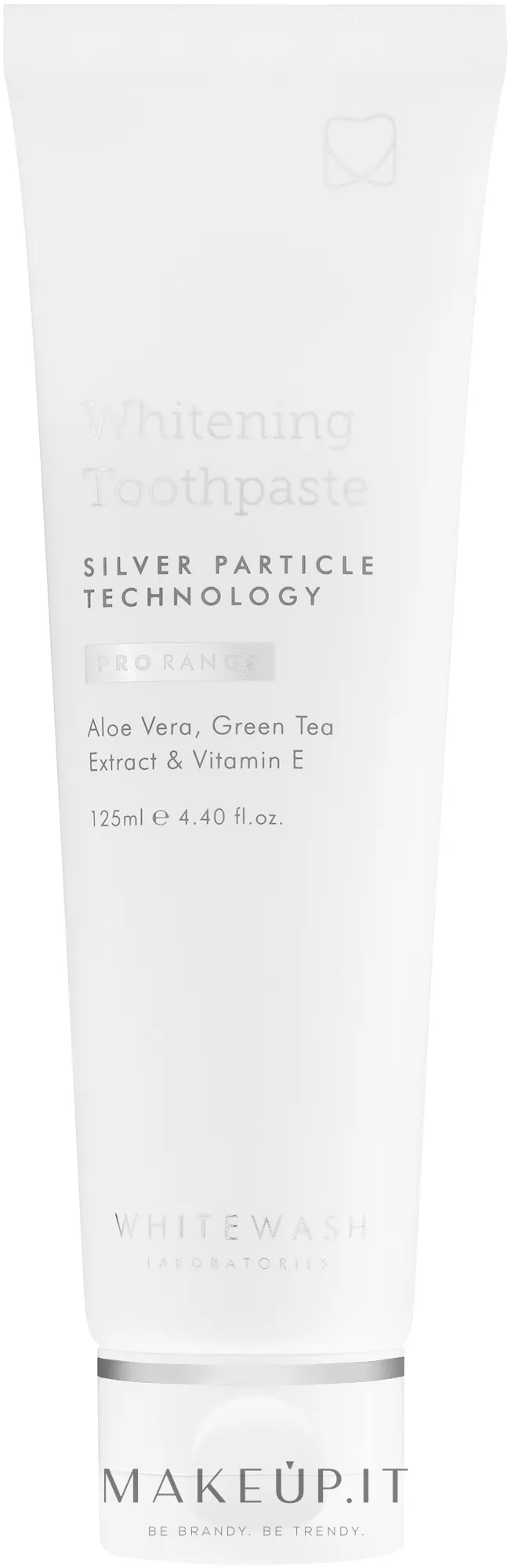 Dentifricio sbiancante con particelle d'argento