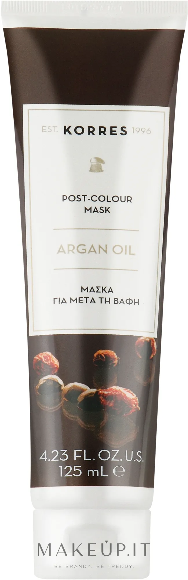 Maschera all'olio di argan per capelli colorati