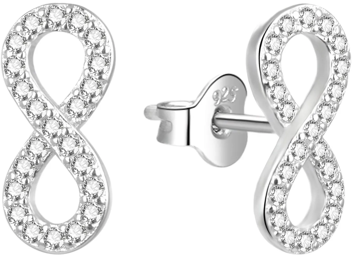 Orecchini a perno in argento "Infinito"