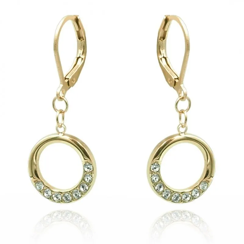 Orecchini pendenti in acciaio inossidabile placcato oro, KST3105