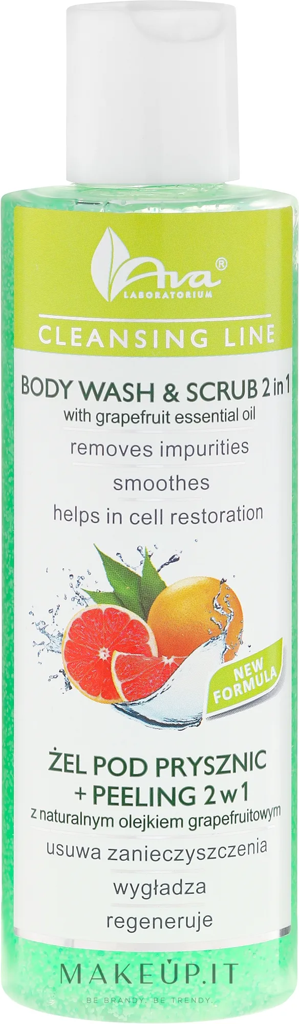 Gel doccia scrub 2 in 1 all'olio essenziale di pompelmo