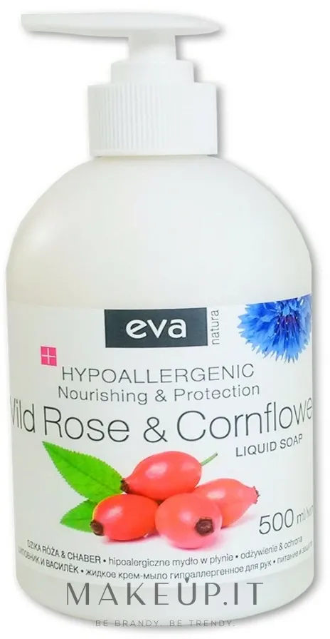 Sapone liquido per mani "Rosa canina e fiordaliso", ipoallergenico