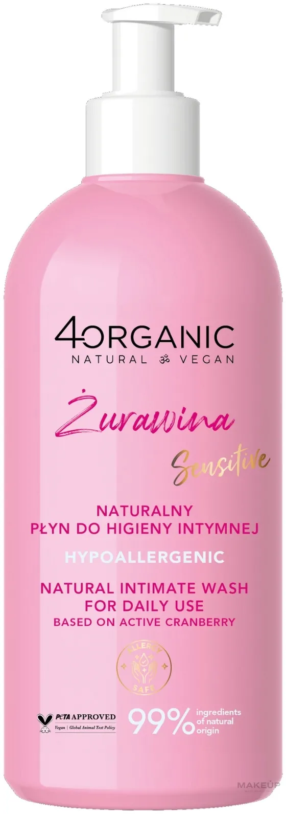 Gel naturale per l'igiene intima al mirtillo rosso