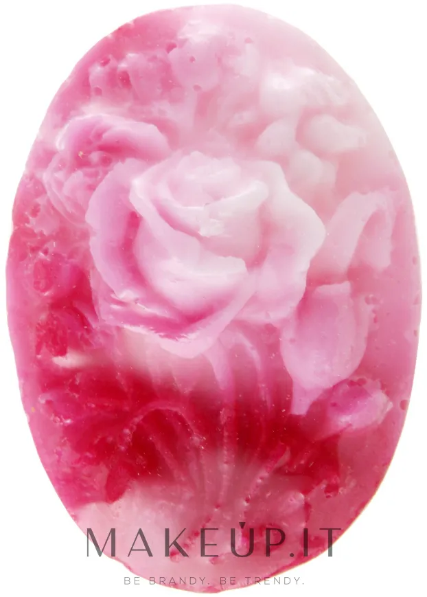 Sapone artigianale alla glicerina "Bouquet di rose", bianco-rosa