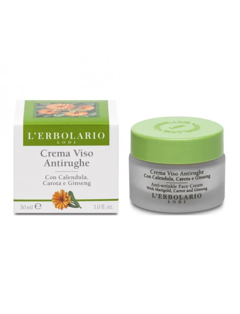 L'Erbolario Crema Viso Antirughe Calendula Carota e Ginseng 30ml
