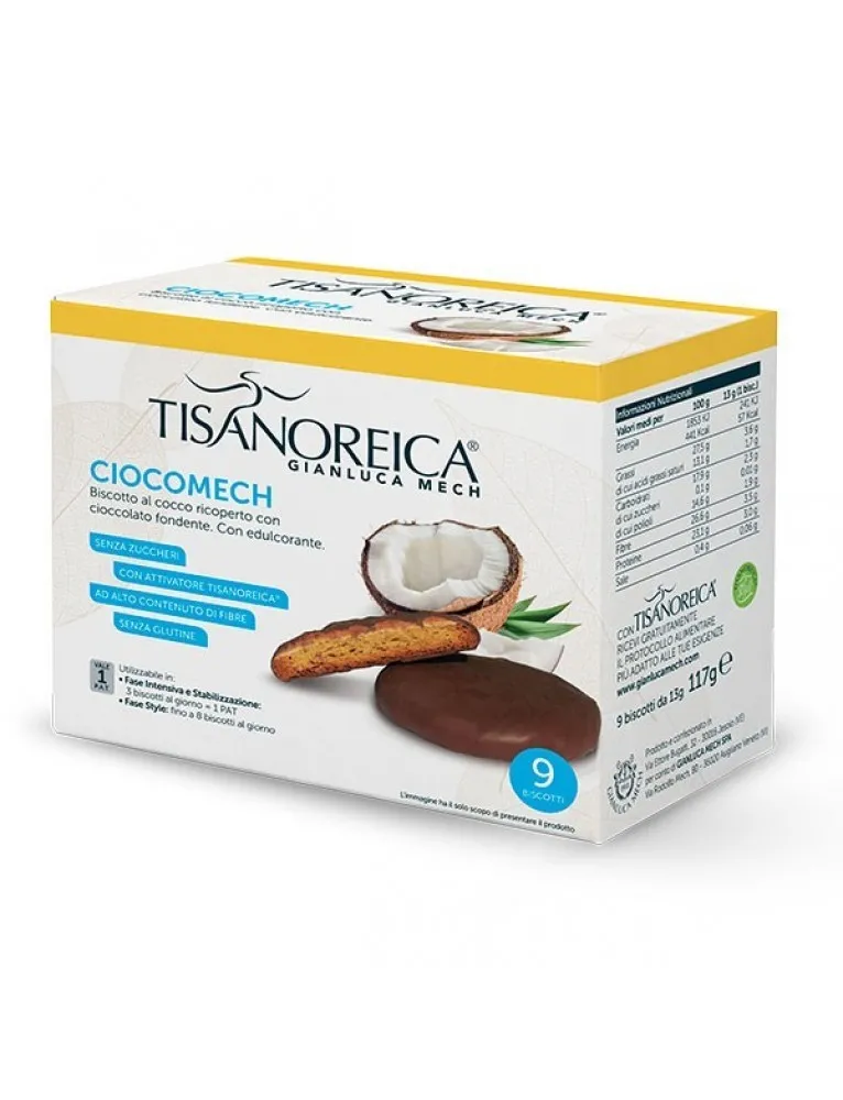 Tisanoreica Ciocomech al Cocco con Cioccolato Fondente Biscotti 9 pezzi