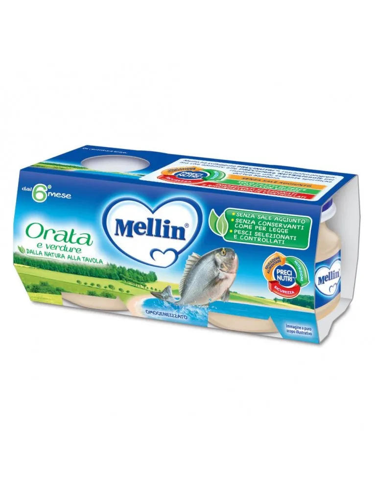 Mellin Omogeneizzato Orata e verdure 80g x 2 Pezzi