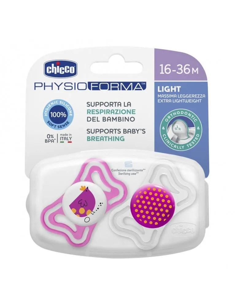 Chicco Succhietto Light Girl Silicone 16-36 Mesi 2 Pezzi