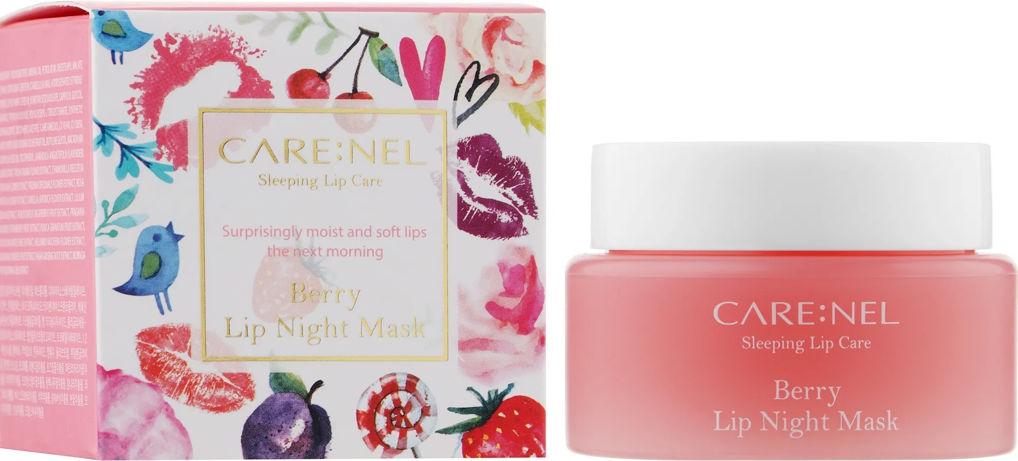 Maschera labbra ai frutti di bosco per la notte