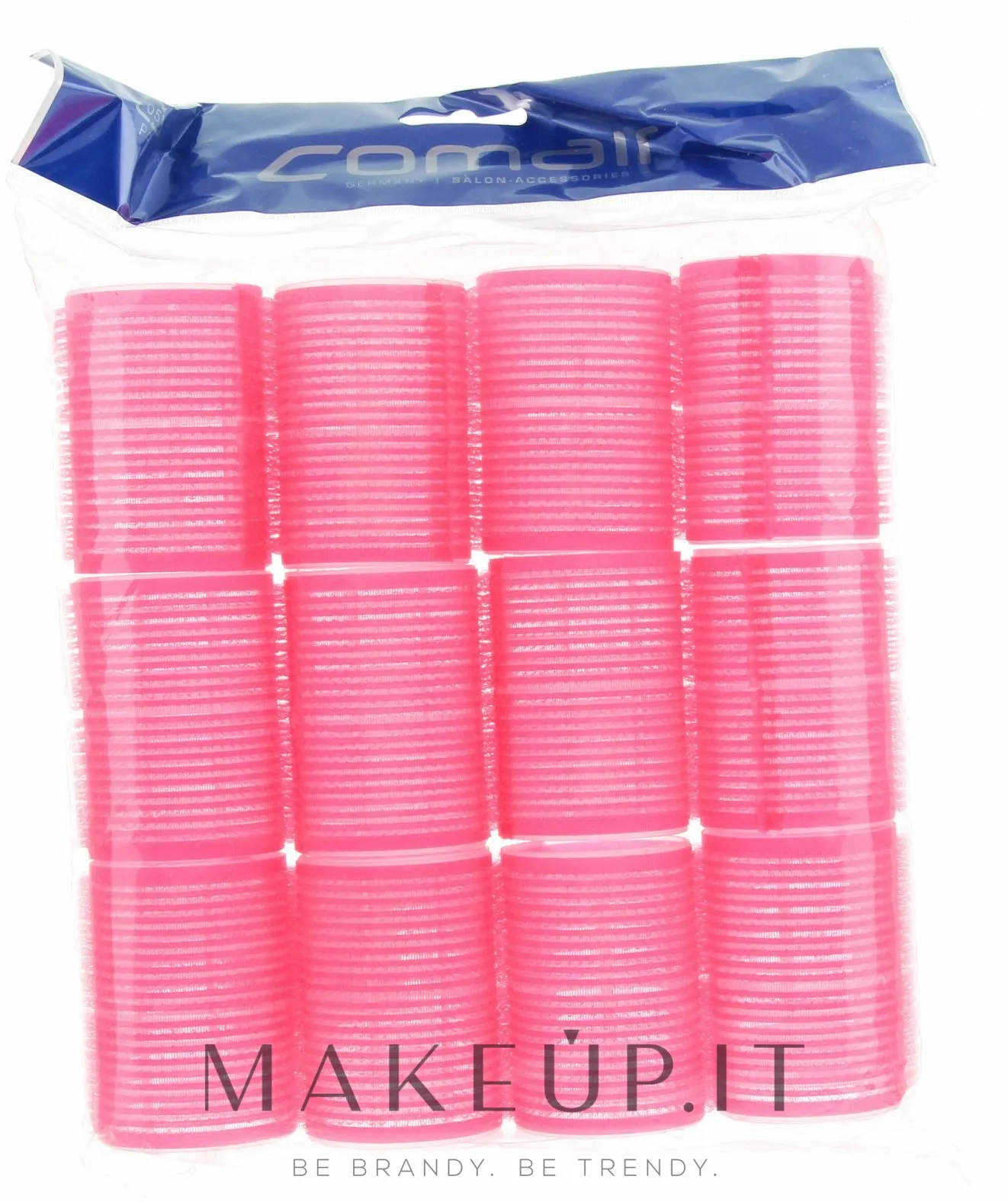 Set di bigodini con velcro "Velcro plus", 12 pezzi, 44 mm, rosa