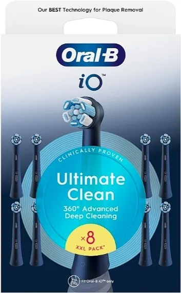 Testine per spazzolino elettrico, nere, 8 pezzi