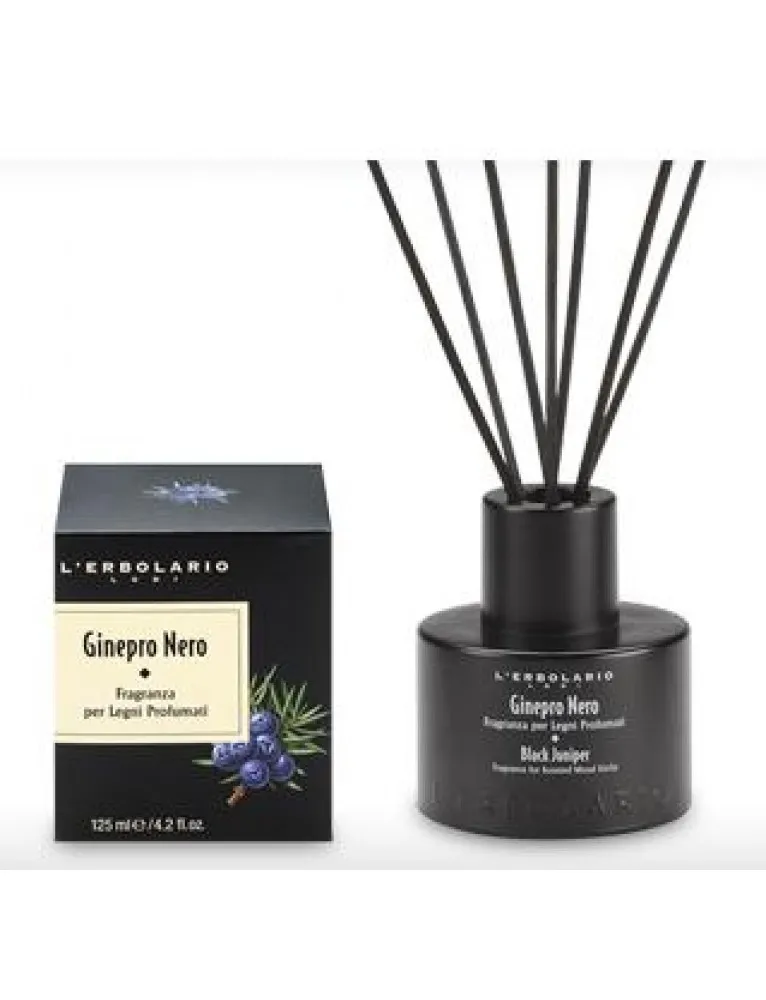 L'Erbolario Ginepro Nero Fragranza per Legni Profumati con Bastoncini 125ml